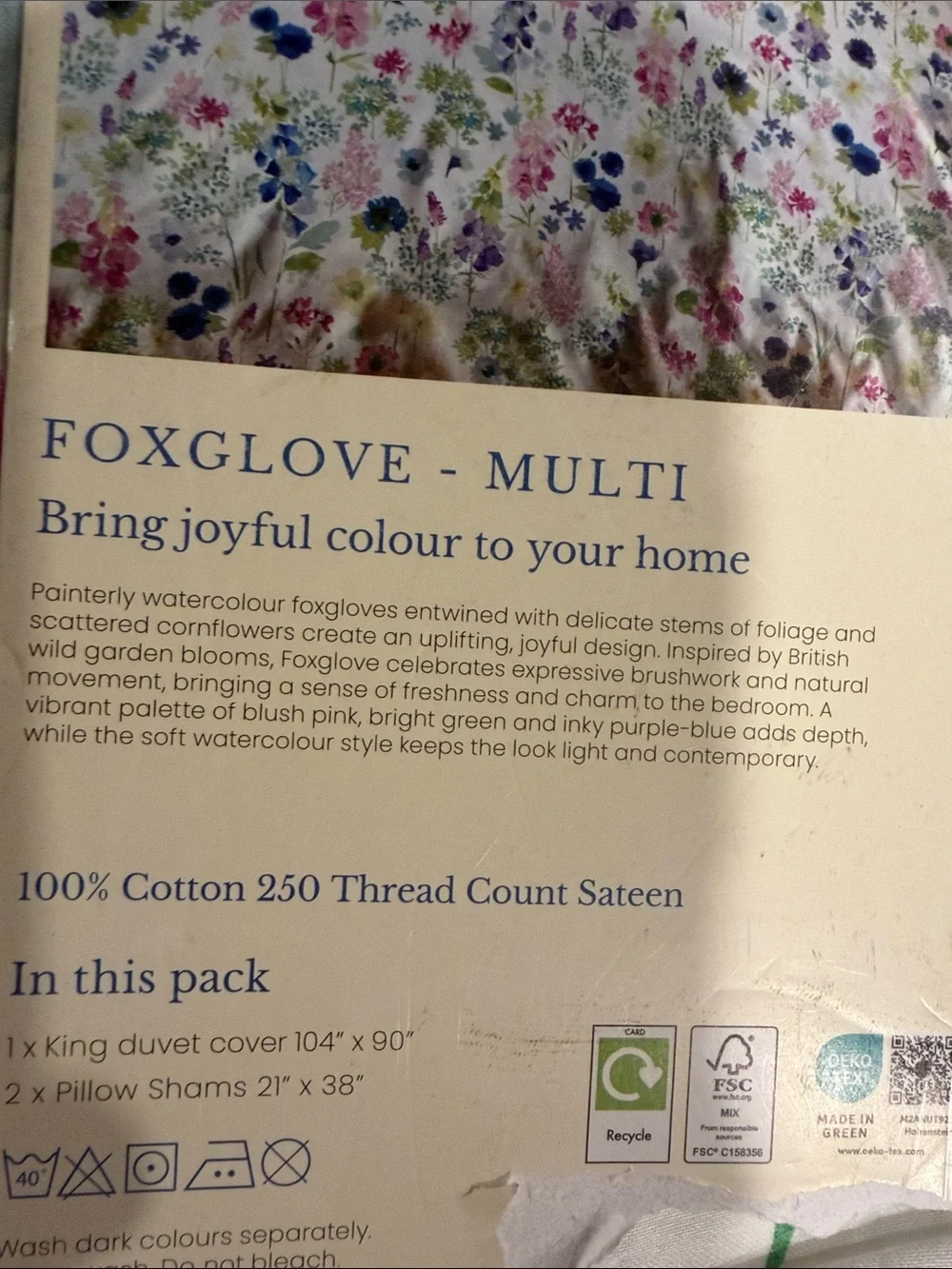 Foxglove Multi King Duvet Set - Floral Multi
